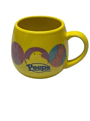 Peeps Brand Coffee Cup Mug Yellow With Bunnies Chicks Easter 2021 3 1/2  Tall • $7.99