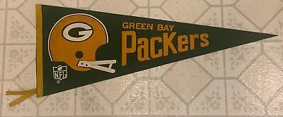 Vintage NFL Green Bay Packers Felt Pennant Football Helmet 30 Inch 1960s Flag • $19.95