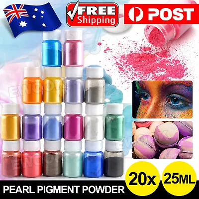 20x Mixed Mica Powder Epoxy Resin Dye Pearl Natural Mica Pigment Mineral Powder • $17.95