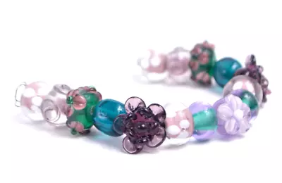 New 15 Pc Set Fine Murano Lampwork Glass Beads - 12mm To 16mm Florals - A7119c • $4.99