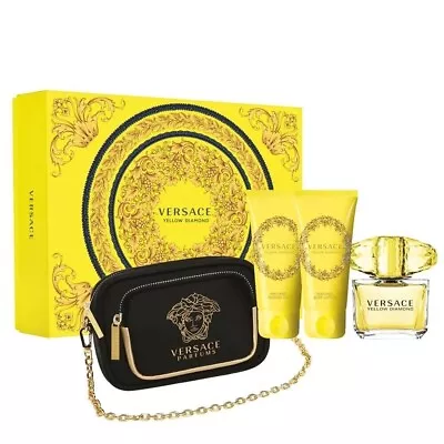 VERSACE YELLOW DIAMOND For Women 4 Pcs SET 3.0 Oz EDT Spray + Bath & Shower Gel • $79.95