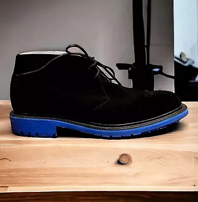 Mark Mcnairy Mens Chukka Boots Size 10 US Black Suede New Amsterdam Blue Combat • $42.74