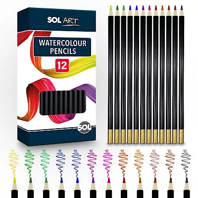 12-48 Watercolour Pencils Set | Colouring Drawing Sketching Water Colour Artist • £6.49