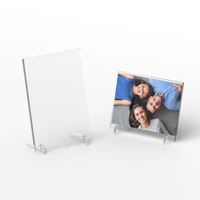 £7.99 • Buy 6x4 7x5 8x6 Freestanding Polished Clear Acrylic Picture Photo Frame / Modern