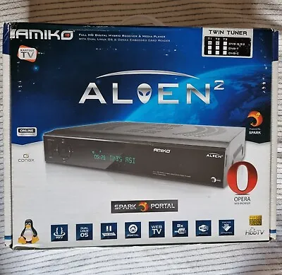 £40 • Buy Boxed Amiko Alien 2 Twin Tuner Satellite Receiver - Excellent Condition