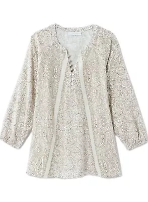 NWT - J.Jill Pure Jill Organically Grown Cotton Buttoned Top Size L - MSRP $99 • $39.99