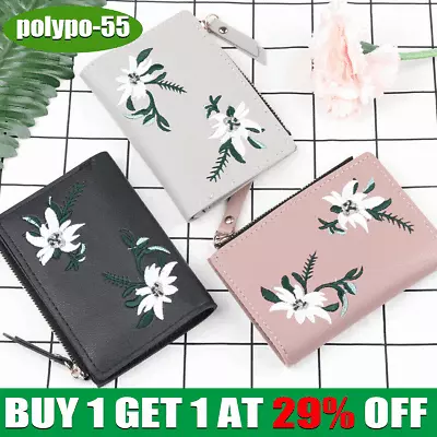 Women Ladies Short Small Money Purse Wallet Leather Folding Card Coin Holder UK • £3.98