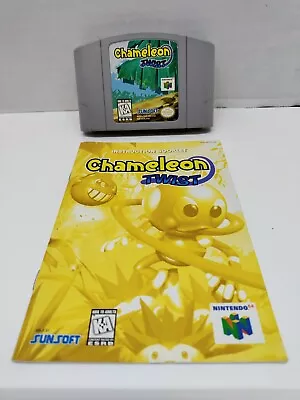 Chameleon Twist N64 (Nintendo 64 1997) Authentic Game & Manual - Tested - • $64.99