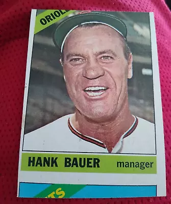 1966 Topps #229 Error Bad Mis-cut Hank Bauer  Baltimore Orioles Nr Mint • $20