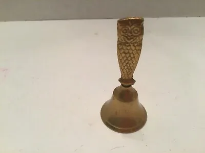 Vtg. Brass Owl Hand Held Bell India • $12.95