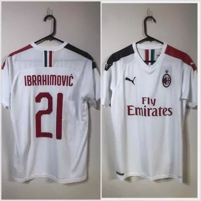 Ibrahimovic #21 Medium AC Milan 2019/20 Away Football Shirt Jersey Puma BNWT • £80