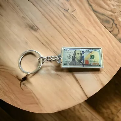 Benjamin Franklin Money 100 Dollar Metal Keychain USA Souvenirs • $10.99