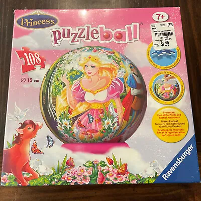 $7.50 • Buy Ravensburger Puzzle Ball Princess Complete 108 Pcs Instructions Stand Excellent