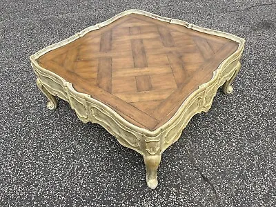 Baker French Country Parquet Top Coffee Table • $795