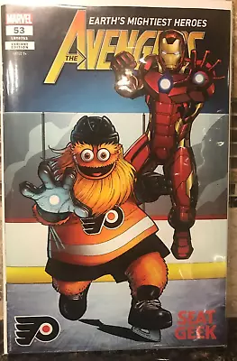 Marvel Avengers Variant #53 Iron Man & Phila Flyers Gritty Mascot NHL Comic • $104.95