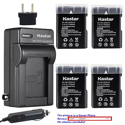 Kastar Battery AC Charger For Nikon EN-EL14 Battery & Nikon D3100 DSLR Camera • $14.49