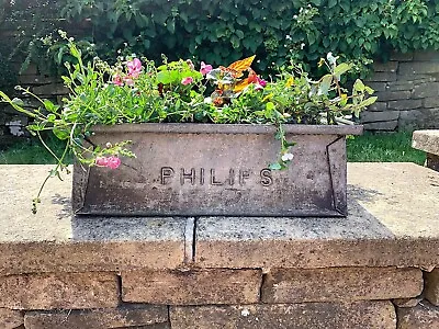 Tote Pan Metal Box Philips 1970s Vintage Planter Tray Workshop Tool Box • £19.99