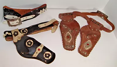 Child's Vintage Holster Belt Lot Western Toys Collectible Cowboy • $34.99