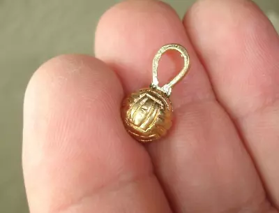 Mini 14K Gold Plated 9mm Volleyball Ball CHARM Necklace Bracelet Sport Pendant • $19.95