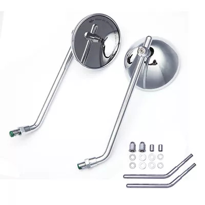 2x Chrome Side Mirrors Round Rearview For Yamaha XVS 1300 650 XS650 XS950 Bobber • $54.83