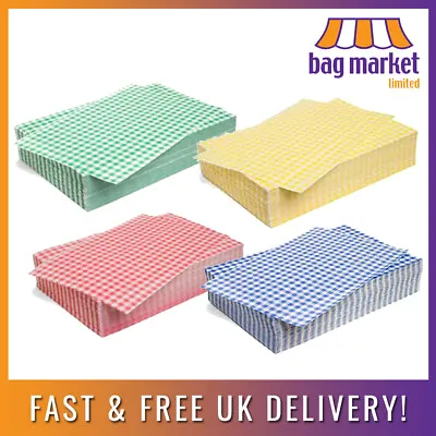 £45.99 • Buy 2000 X Gingham Duplex 10 X 15  Greaseproof Paper Sheets | Food/Wrap/Burger/Liner