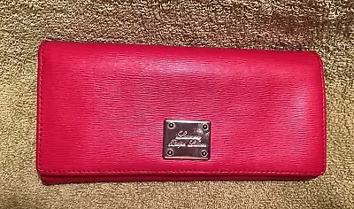 Lauren Ralph Lauren Red Textured Leather Bifold And Zip Classic Ladies Wallet • $21