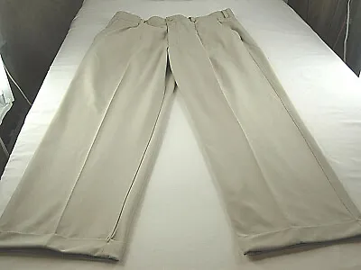 Nike Men's Size 40 [ 38X30 ] Pleated Cuffed Golf Pants Beige Pockets Logo • $17.61