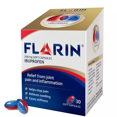 Flarin 200mg Joint Pain Inflammation Relief Soft Capsules - 30 • £10.99