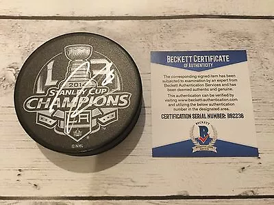 Tanner Pearson Signed 2014 LA Kings Stanley Cup Hockey Puck Autographed BAS COA • $74.99