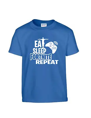 Eat Sleep Gaming Fortnite Repeat Funny Cool Kids T-shirt Slogan Novelty Present • £9.99