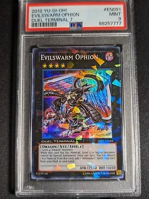 Yugioh - Evilswarm Ophion DT07-EN091 Super Rare Duel Terminal PSA 9 MINT • $125