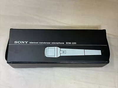 SONY ECM-220 ELECTRET CONDENSER MICROPHONE Vintage Gold Tone Amp Mic Handheld • $40