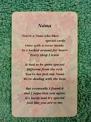 Nana Grandma Keepsake Wallet Card Gift Sentimental Verse • £2.35