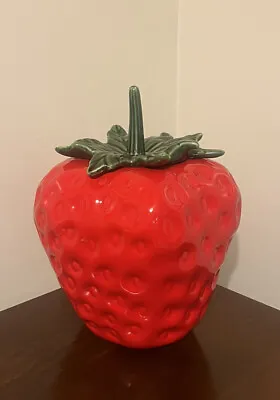 Vintage McCoy USA Pottery Large Red Strawberry Cookie Jar #263 • $63.74