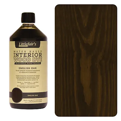 Littlefair's Indoor Wood Stain Water Based Eco Friendly Light & Dark Finishes • £9.95