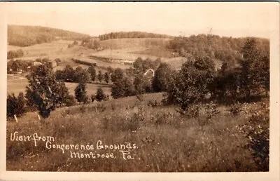 Montrose PA View From Conference Grounds Photo Postcard 1924 #822 • $8.50