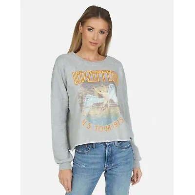 $59 • Buy LAUREN MOSHI LEE LED ZEPPELIN 1975 Tour Crystal Pullover Sweatshirt - Size XS