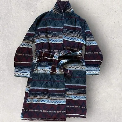 VINTAGE Woolrich Robe Men's Medium Large M/L Aztec Fleece Southwestern • $65