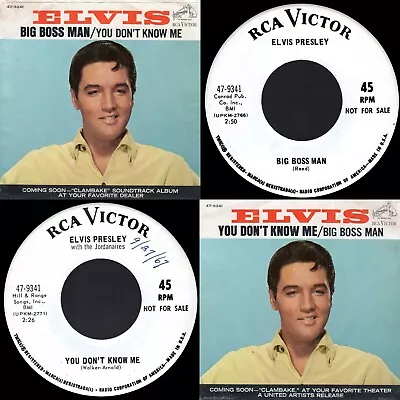 NM PROMO Elvis Presley  Big Boss Man / You Don't Know Me  RCA 47-9341 1967 Rock • $58