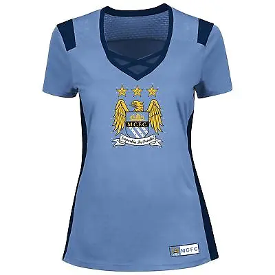 Manchester City Football Club Women's Draft Me Fashion Top With Bling Blue  • $9.39