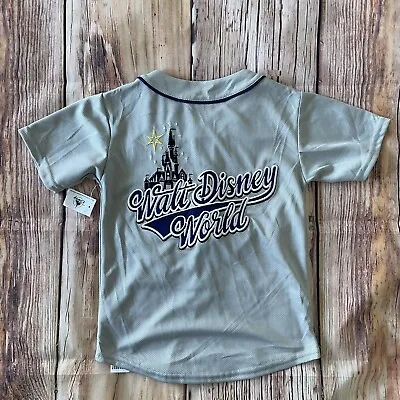 Walt Disney World Baseball Jersey Kids Small Embroidered WDW 71 Gray Boys New • $69.99