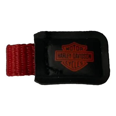Harley-Davidson Bar & Shield Black Red Leather Helmet Clip Key Chain Zipper Fob • $9.74