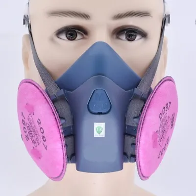 KOUKANG  7502+2097 Gas Mask Suit Respirator Painting Spraying Face Size M • £14.39