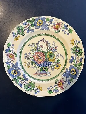 Vintage Masons Strathmore England Flower Basket Ironstone China 12 Dinner Plates • $155