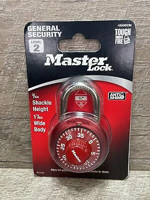 Master Lock Combination Padlock Master Lock Anti Shim Red 1530DCM - Brand NEW! • $4