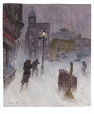 Martin Lewis - Snowstorm Danbury Connecticut (Signed) - 17  X 22  Fine Art Print • $79.99