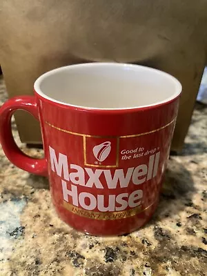 1980's Instant Maxwell House Coffee Cup Mug 8oz Red Made In England • $14.99