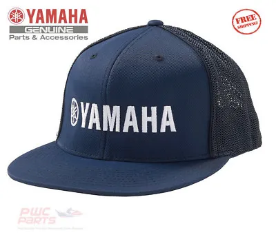 YAMAHA Navy Flexfit Hat Mesh Back One Size Fits Most ATV MX MC CRP-14HFF-NV-NS • $19.95