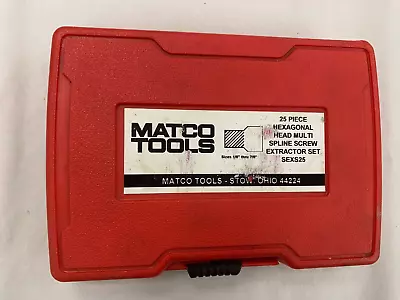 Matco Tools SEXS25 Hexagonal Head Multi Spline Screw Extractor 25pc Set In Case • $65