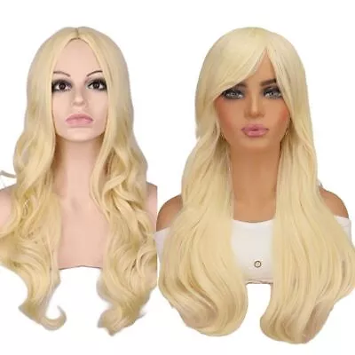 Movie Barbie Light Blonde Cosplay Wig Halloween Party Props Role Play Girl Gifts • £3.31